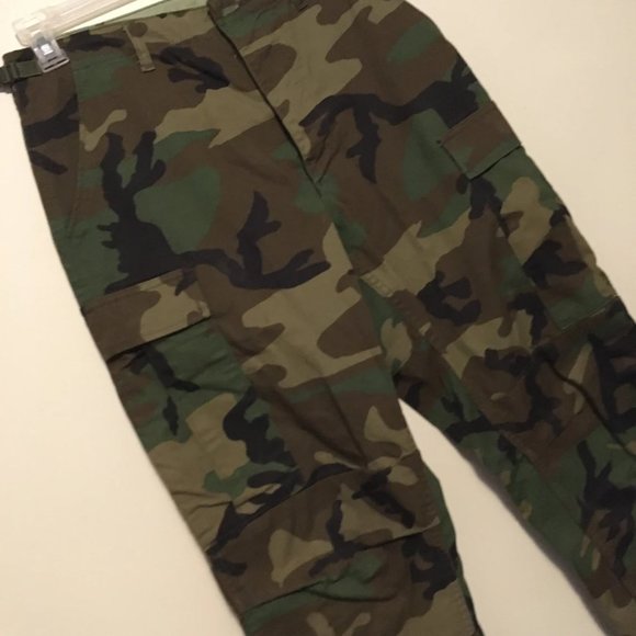 Authentic Army Pants Camouflage Woodland Fatigues Size SM Long Military Combat - Picture 7 of 12
